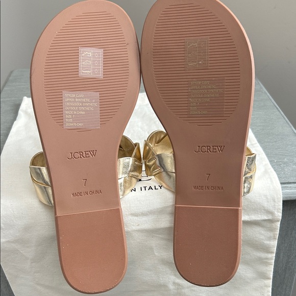 J. Crew Metallic Gold Braided Sandals. NWOT Size 7 - Picture 6 of 8
